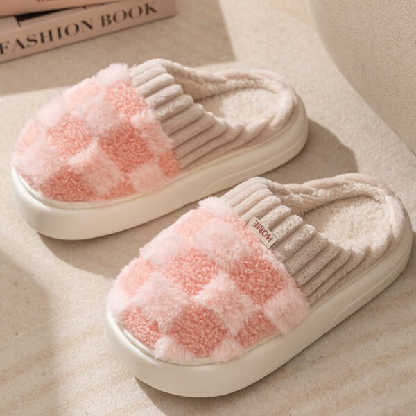 Plaid Plush Slippers Women's Indoor - Image 9