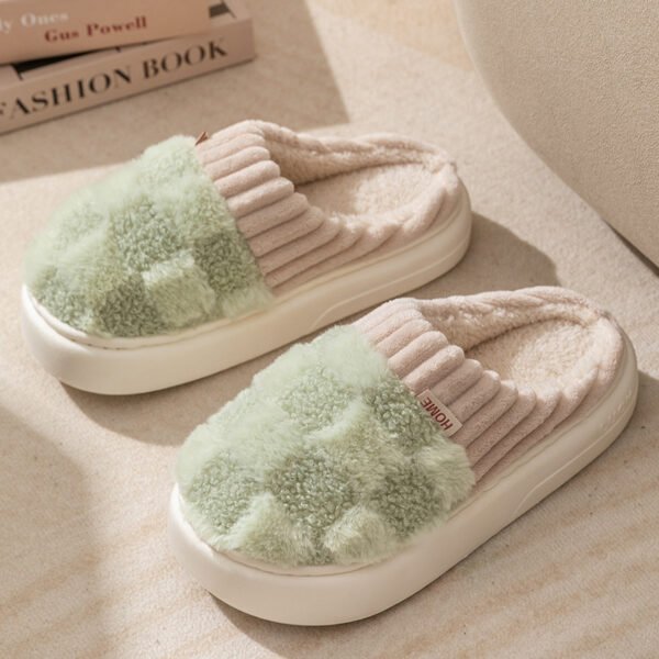 Plaid Plush Slippers Women's Indoor - Image 5