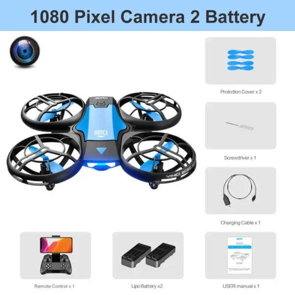 V8 New Mini Drone 4k profession HD 1080P Wide Angle Camera WiFi - Image 9