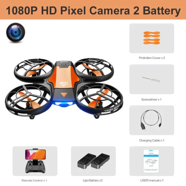 V8 New Mini Drone 4k profession HD 1080P Wide Angle Camera WiFi - Image 15