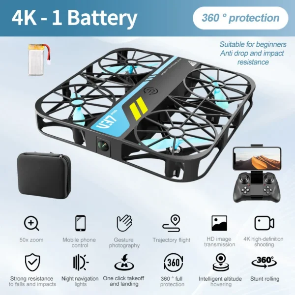 4DRC V37 New Mini 8K Drone with Camera 4K HD Easy To Carry WiFi FPV - Image 8