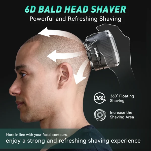 KENSEN Electric Head Shavers for Bald Men 6D Magnetic Razor